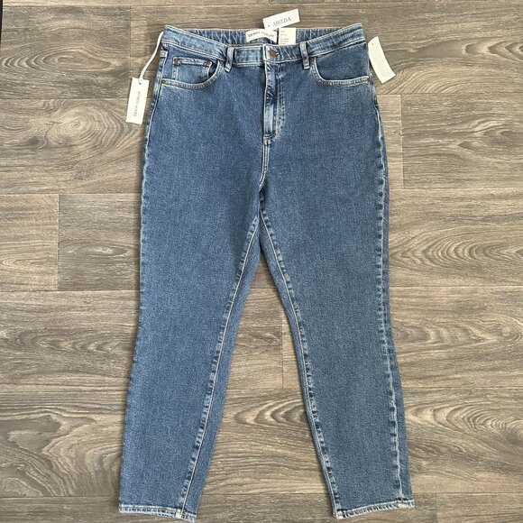 NWT Aritzia Size 31 Nyla Hi-Rise Skinny Jeans Medium Blue Denim Forum High Waist - Picture 2 of 12